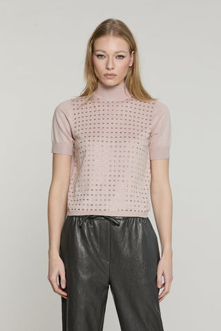 Maglia CRAIGE mezza manica collo vulcano con baguette