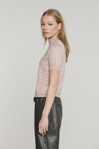 Maglia CRAIGE mezza manica collo vulcano con baguette