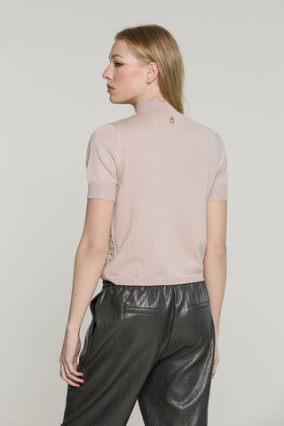 Maglia CRAIGE mezza manica collo vulcano con baguette