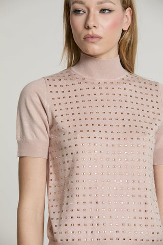 Maglia CRAIGE mezza manica collo vulcano con baguette