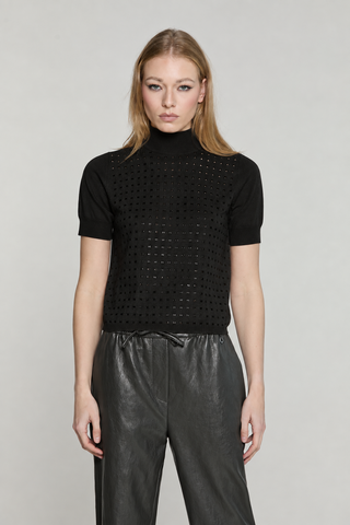 Maglia CRAIGE mezza manica collo vulcano con baguette