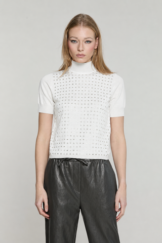 Maglia CRAIGE mezza manica collo vulcano con baguette