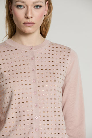Cardigan FIORELLI manica lunga girocollo con baguette