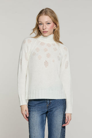 Maglia AMSTERDAM manica lunga collo vulcano con rotture