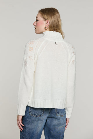 Maglia AMSTERDAM manica lunga collo vulcano con rotture