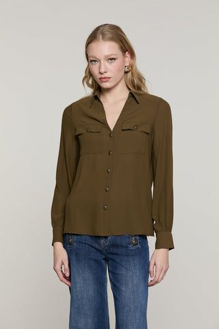Camicia MOLINAX manica lunga scollo v con tasche più bottoni