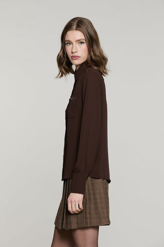 Camicia ADERO manica lunga con tasche più applicazione paillettes