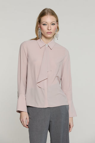 Camicia LA_GARZA manica lunga campana con bott.gioiello più gala