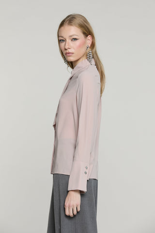 Camicia LA_GARZA manica lunga campana con bott.gioiello più gala