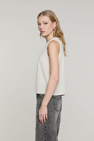 Blusa ALPY senza maniche doppio scollo v con fusciacca