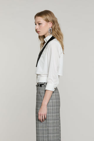 Camicia CORVINA corta manica 3/4 con patte più papillon