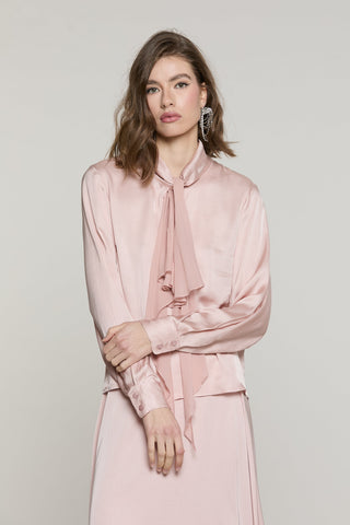 Blusa CENCI manica lunga con fusciacca georgette