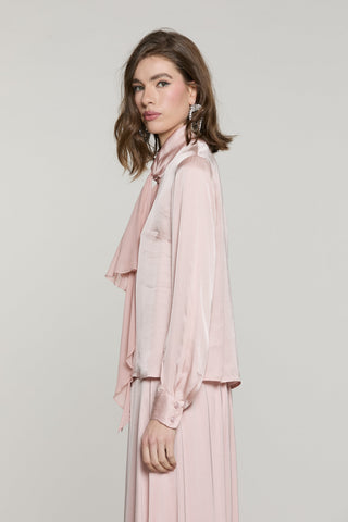 Blusa CENCI manica lunga con fusciacca georgette