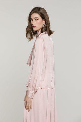 Blusa CENCI manica lunga con fusciacca georgette