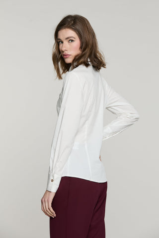 Camicia ZORA manica lunga con patta più cravatta pois
