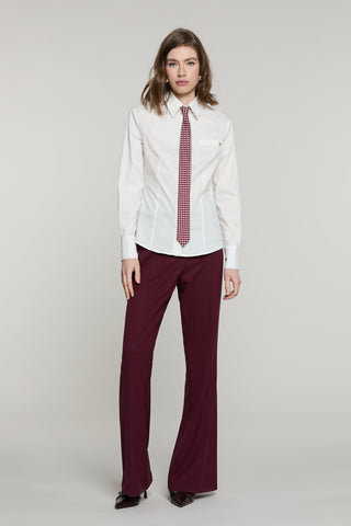 Camicia ZORA manica lunga con patta più cravatta pois