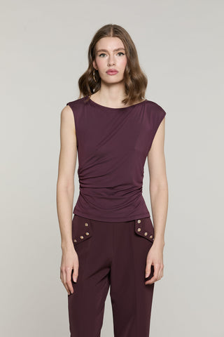 Blusa TRATTO senza maniche con arriccio fianchi
