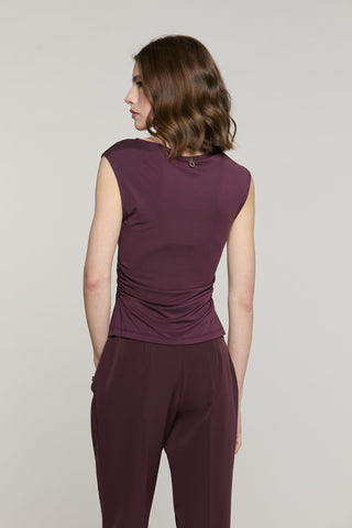 Blusa TRATTO senza maniche con arriccio fianchi