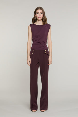 Blusa TRATTO senza maniche con arriccio fianchi