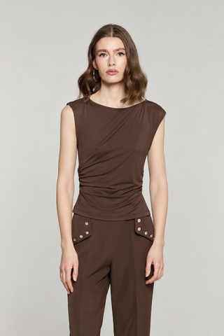 Blusa TRATTO senza maniche con arriccio fianchi