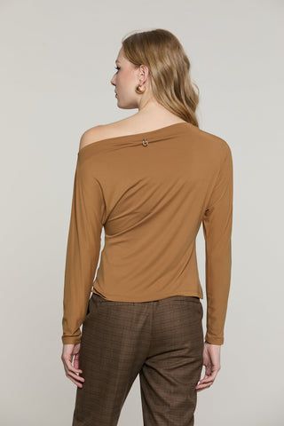 Blusa VIDEO manica lunga pipistrello più scollo barca