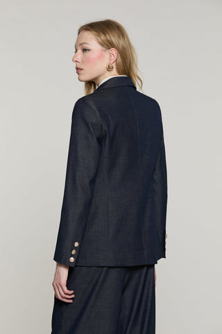 Giacca ALEXIA manica lunga 1 bottone più patte denim