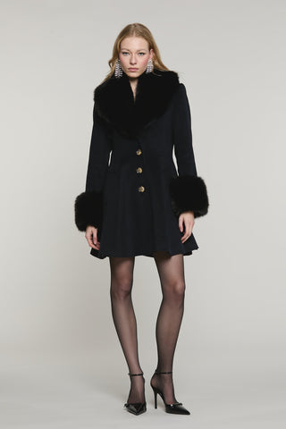 Cappotto PARK manica lunga con collo più polsi ecopelliccia staccabile con tasche svasato