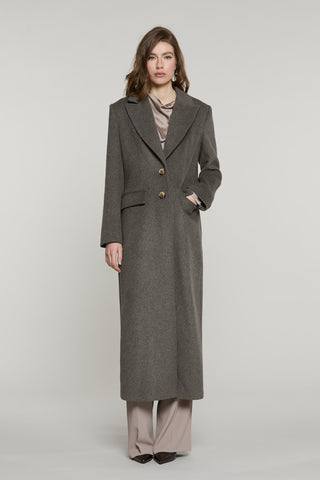 Cappotto SAVING lungo manica lunga con patte più tasche con collo ecopelliccia staccabile