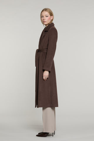 Cappotto ANNAPUR_BIS lungo manica lunga con collo pelliccia staccabile più cintura più tasche
