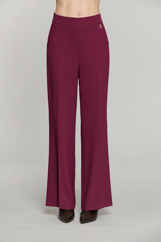 Pantalone  LALIS vita alta palazzo con tasche francesi