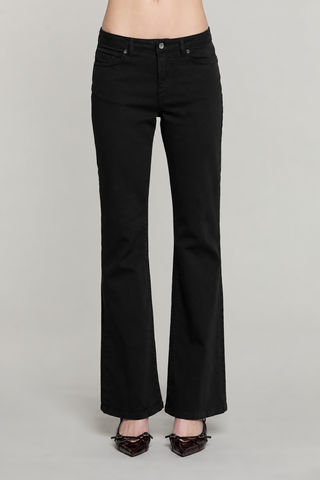 Pantalone SCHIFFER_COLOR v.media 5 ts flaire fit con logo strass tasche gabardine