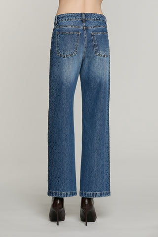 Panta ELLELONG_BLUE_SNZ vita media straight fit 5 ts denim blue