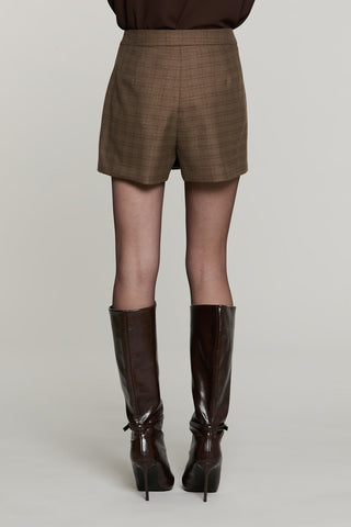 Shorts ACCIAI con pannello più pieghe più patta quadri con lurex