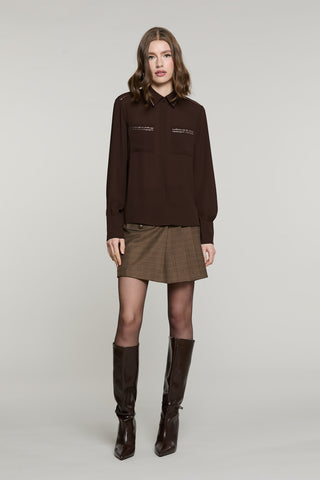 Shorts ACCIAI con pannello più pieghe più patta quadri con lurex