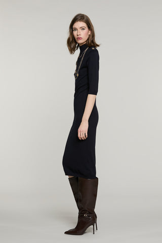 Abito BLUMAR midi mezza manica colletto con collana logo