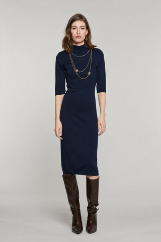 Abito BLUMAR midi mezza manica colletto con collana logo