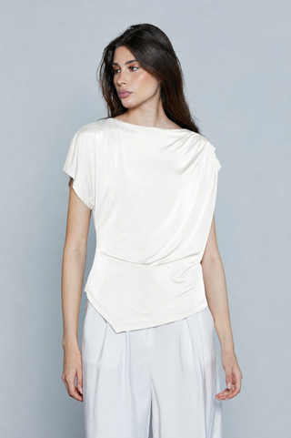 Blusa ARANUEZ M/M Aletta con Pieghe più Punta Asimmetrica