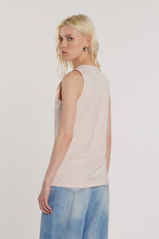 T-Shirt BLOWY smanicata con fiocco più stampa glitter