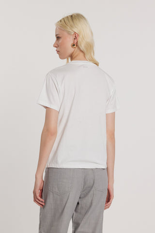 T-Shirt ARDANT maniche corte con nodo sul seno più applicazioni pietre