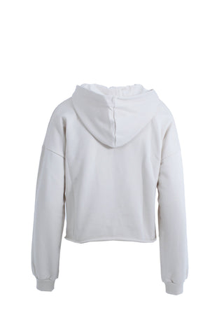 Felpa MONICAE maniche lunghe con cappuccio più catena logo più inserto pizzo con strass