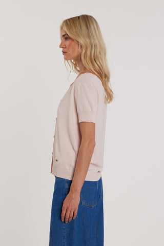 Cardigan CASTA maniche corte scollo a V con bottoncini