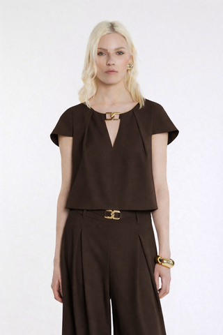Blusa CAPUCINE corta maniche corte con goccia più passante logo