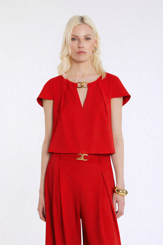 Blusa CAPUCINE corta maniche corte con goccia più passante logo