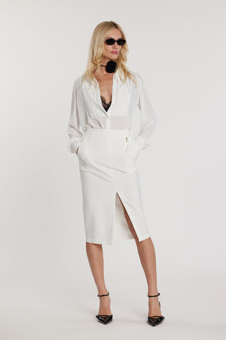 Camicia MOREAU maniche lunghe plissé sul seno