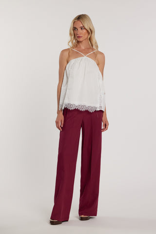 Top ZETA con laccetto al collo più elastico più inserti pizzo