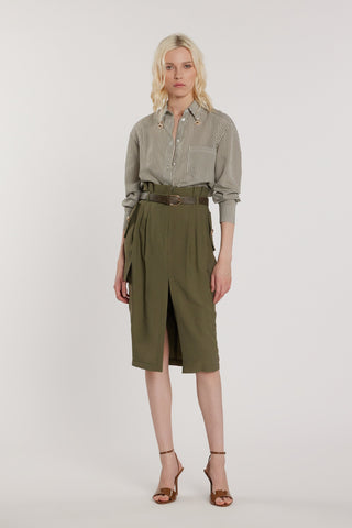 Camicia ARDITI maniche lunghe con tasca a punta più spille occhio con strass righe