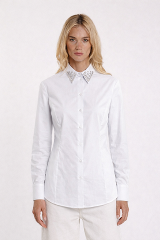 Camicia YOH_A maniche lunghe con pietre al collo
