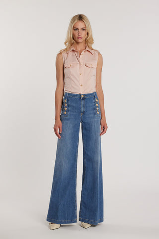 Camicia GORA smanicata con snap più alette più patte