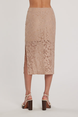 Longuette ADELA vita alta con spacco pizzo