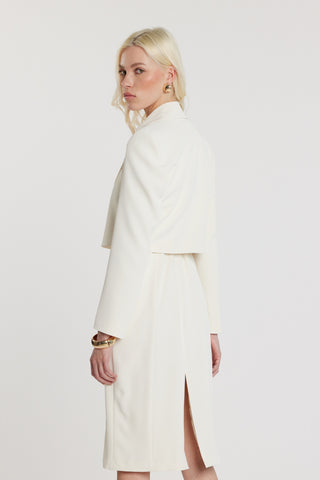 Giacca CASSEL corta maniche lunghe senza chiusura con collo sovrapposto più bottone